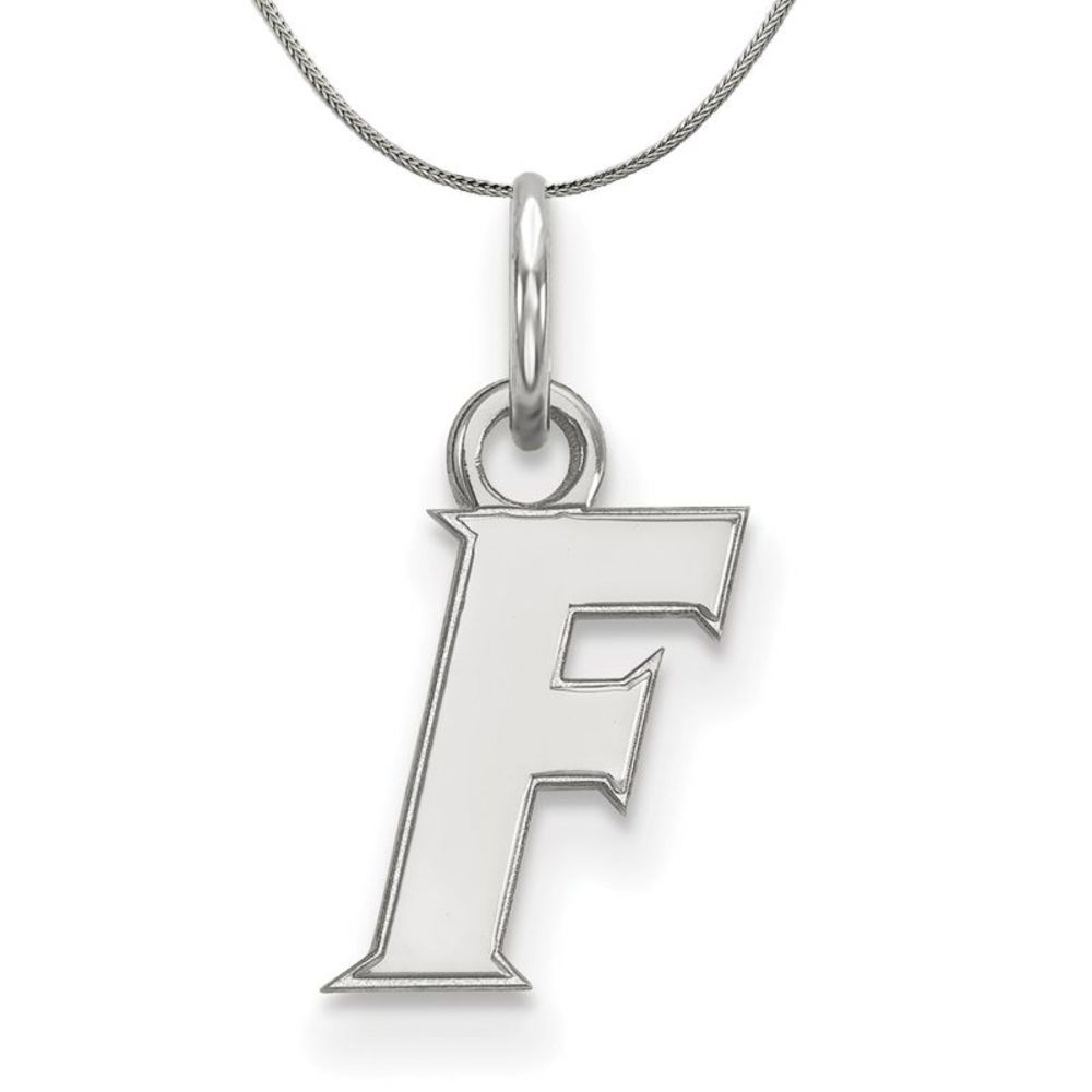 Sterling Silver U. of Florida XS (Tiny) Initial F Necklace - 16 Inch